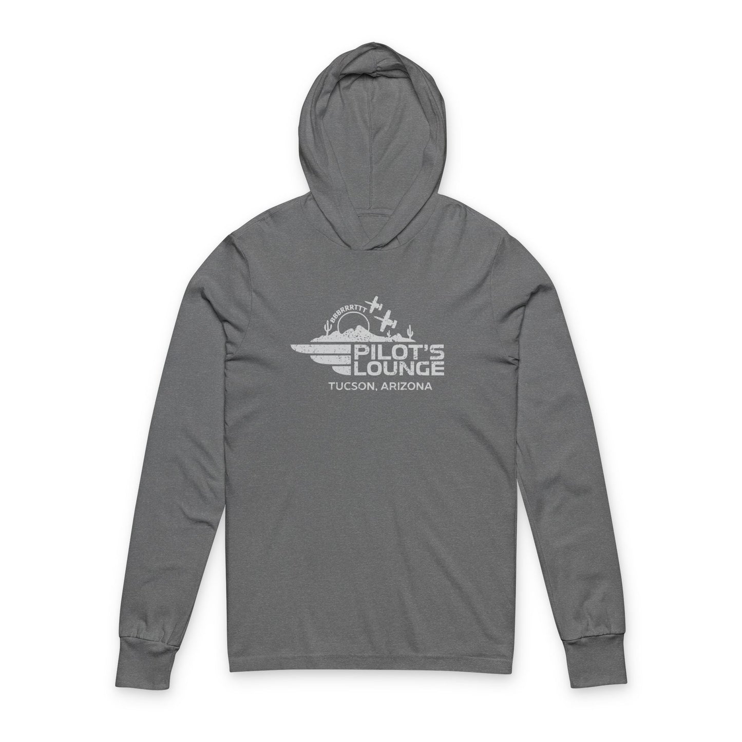 Pilot's Lounge Lightweight Unisex Hooded Long Sleeve Tee