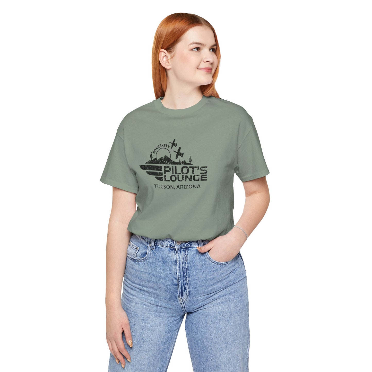 Pilot's Lounge Distressed Logo Tee
