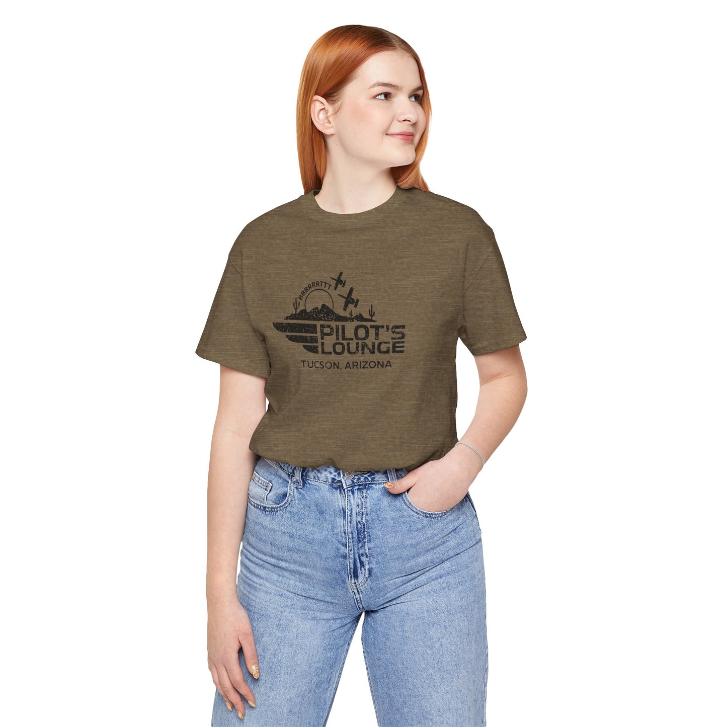 Pilot's Lounge Distressed Logo Tee