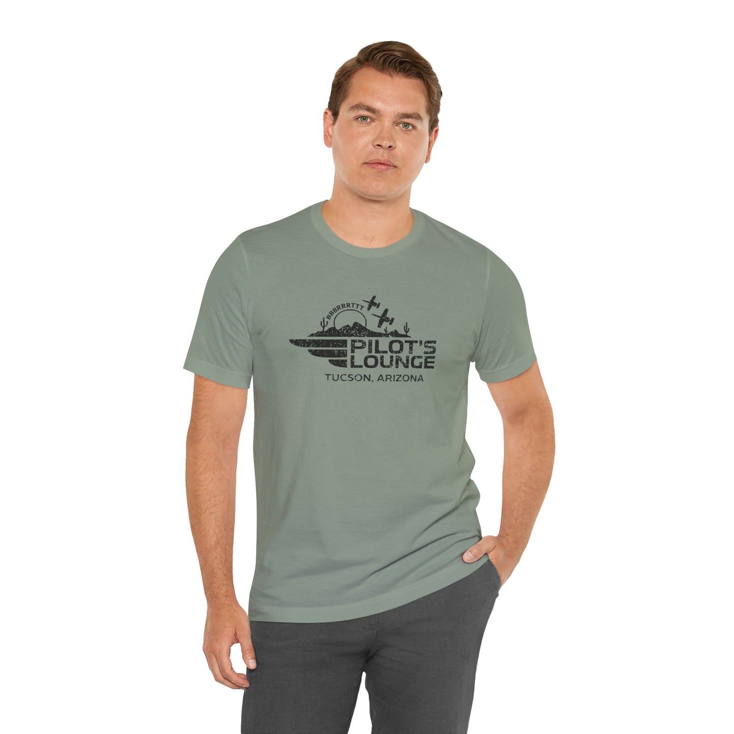 Pilot's Lounge Distressed Logo Tee