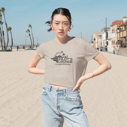 Pilot's Lounge Women's Flowy Cropped Tee