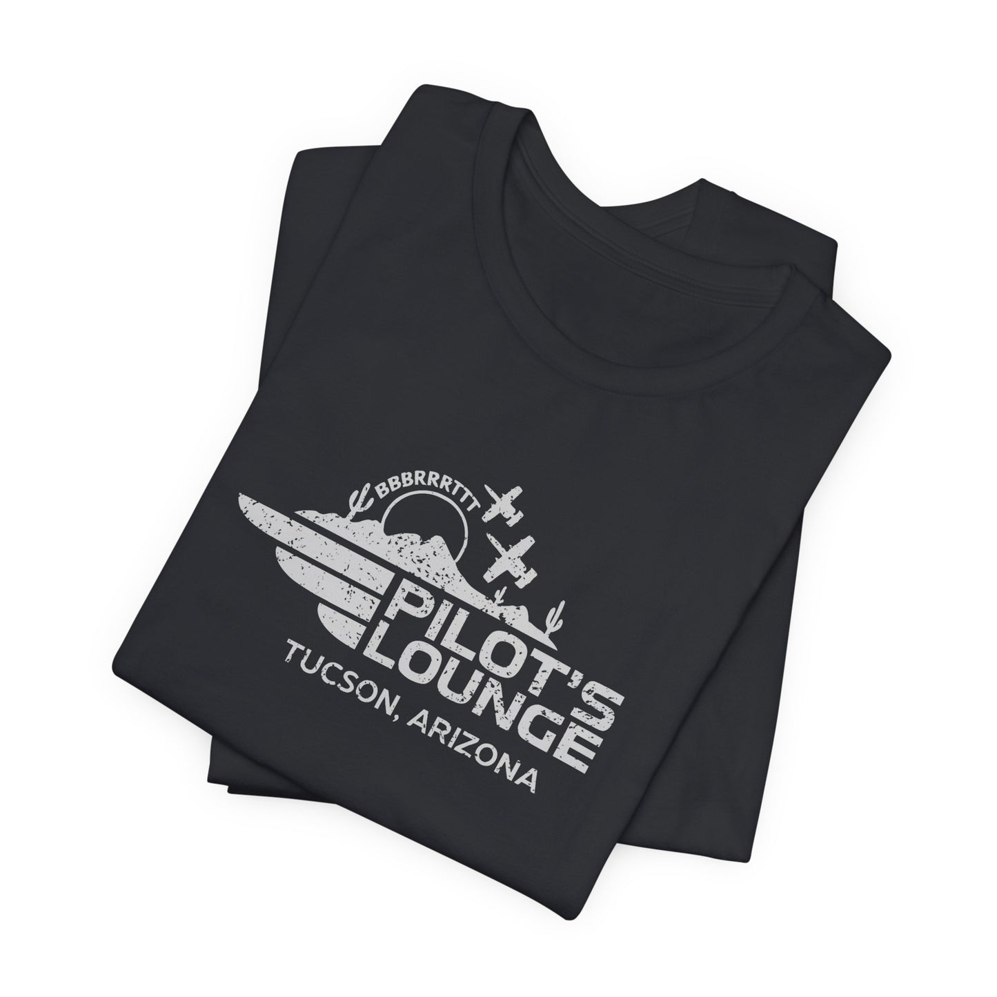 Pilot's Lounge Distressed Logo Tee