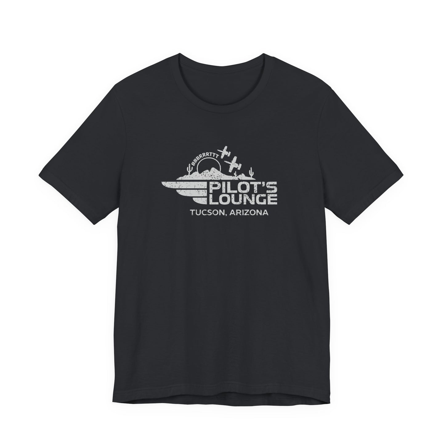 Pilot's Lounge Distressed Logo Tee