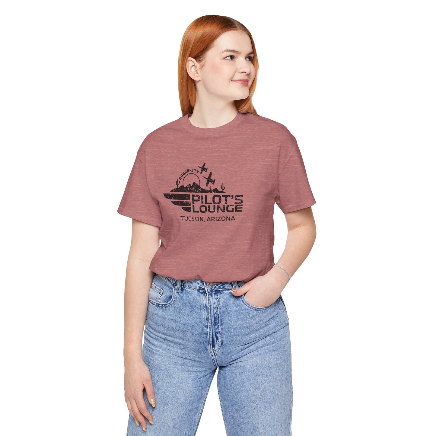 Pilot's Lounge Distressed Logo Tee