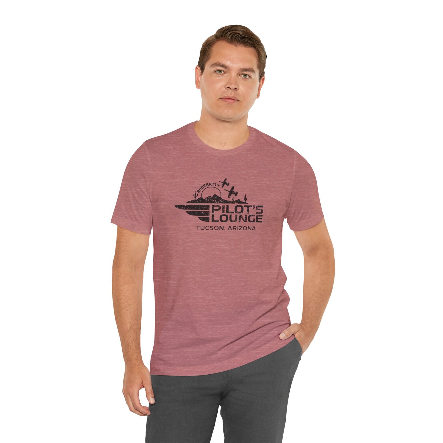 Pilot's Lounge Distressed Logo Tee