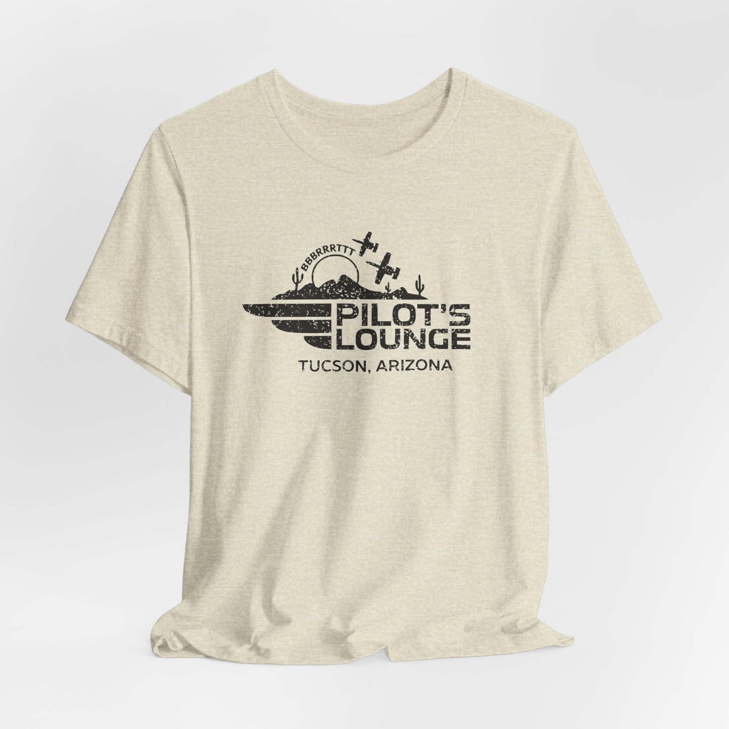 Pilot's Lounge Distressed Logo Tee