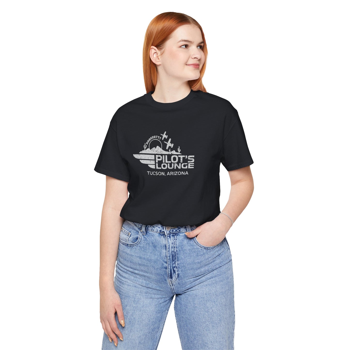 Pilot's Lounge Distressed Logo Tee