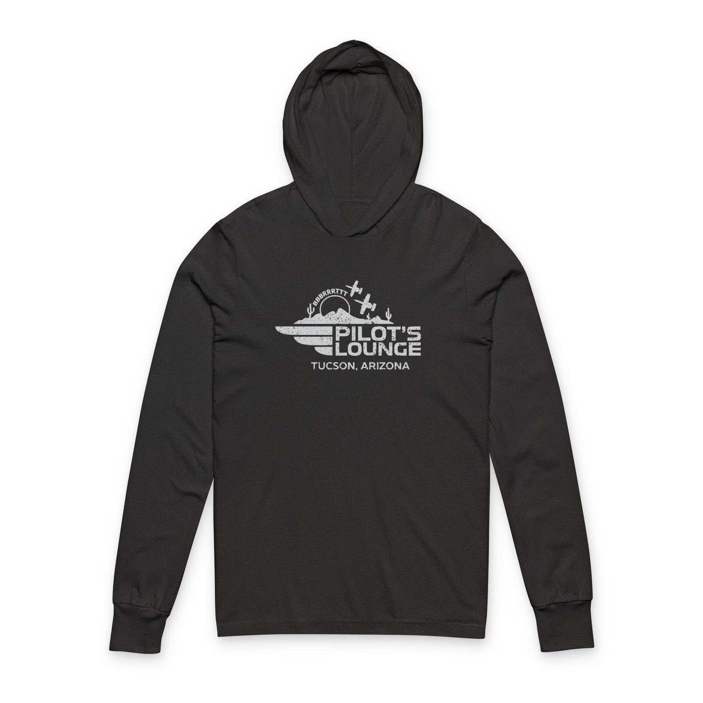 Pilot's Lounge Lightweight Unisex Hooded Long Sleeve Tee