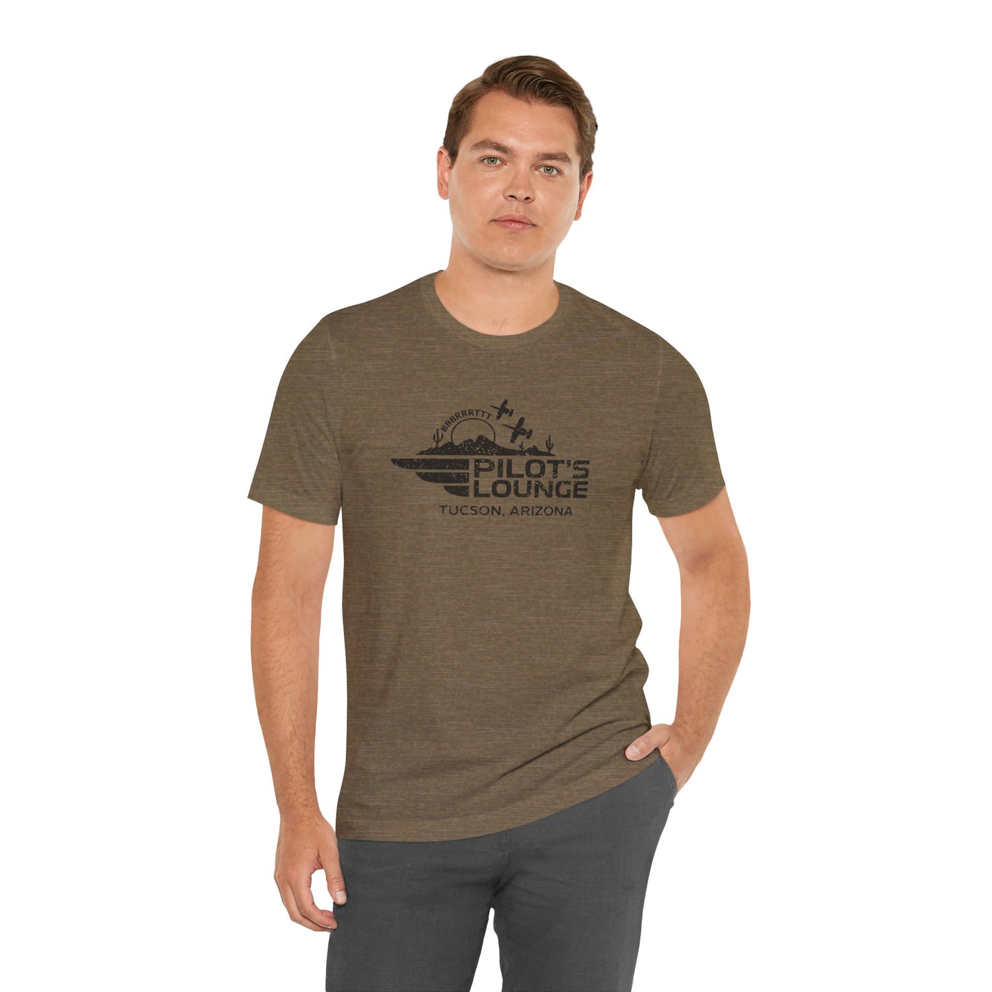 Pilot's Lounge Distressed Logo Tee