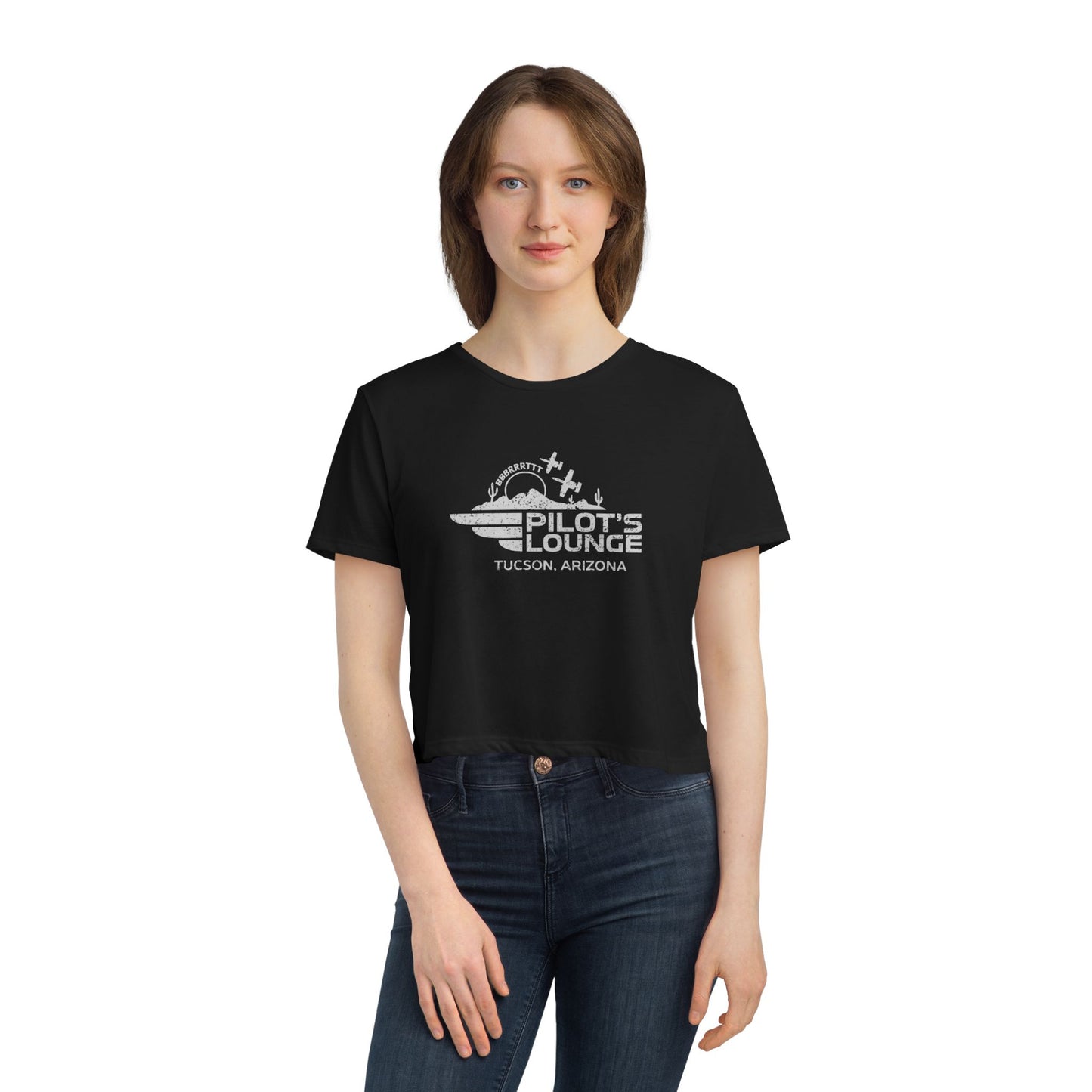Pilot's Lounge Women's Flowy Cropped Tee