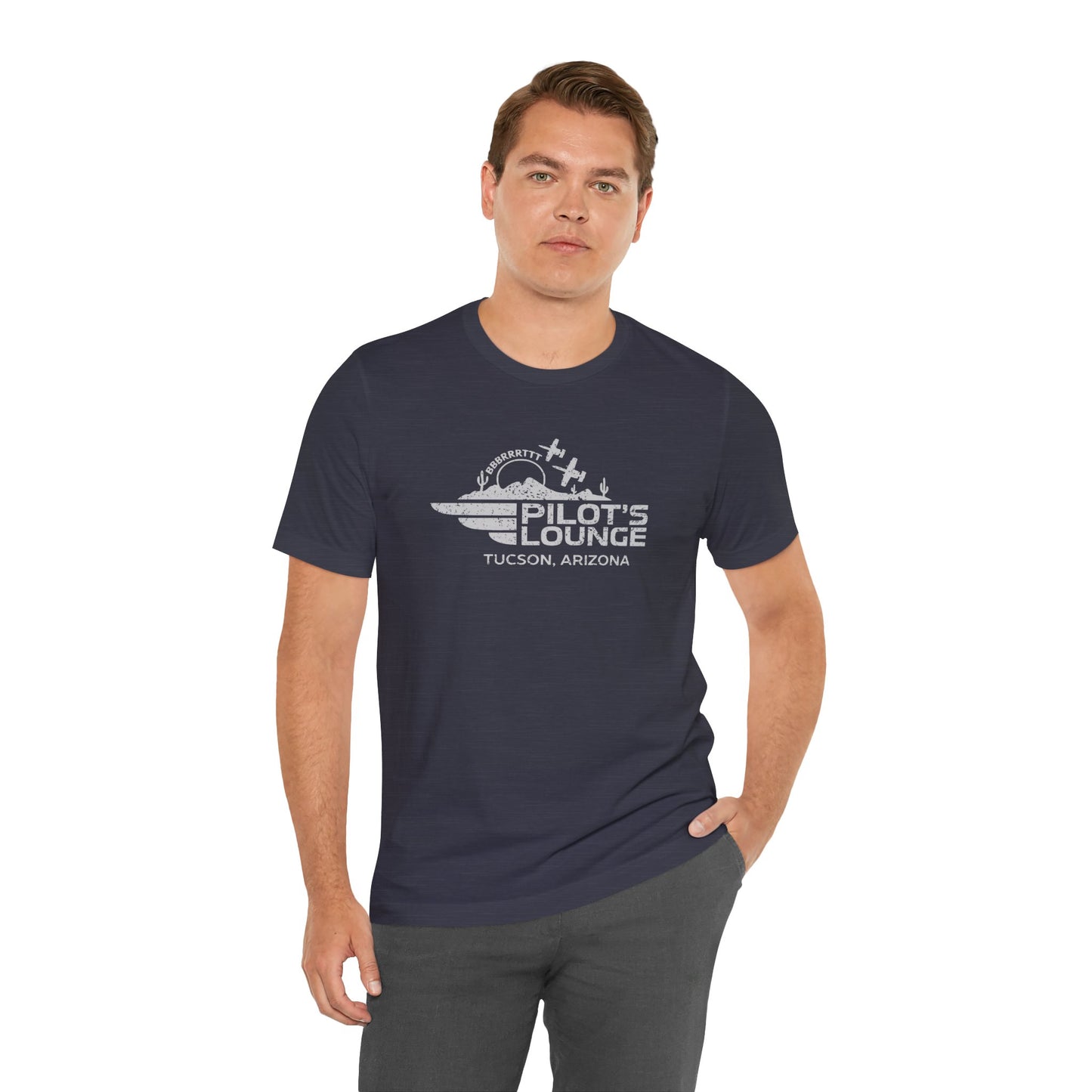 Pilot's Lounge Distressed Logo Tee