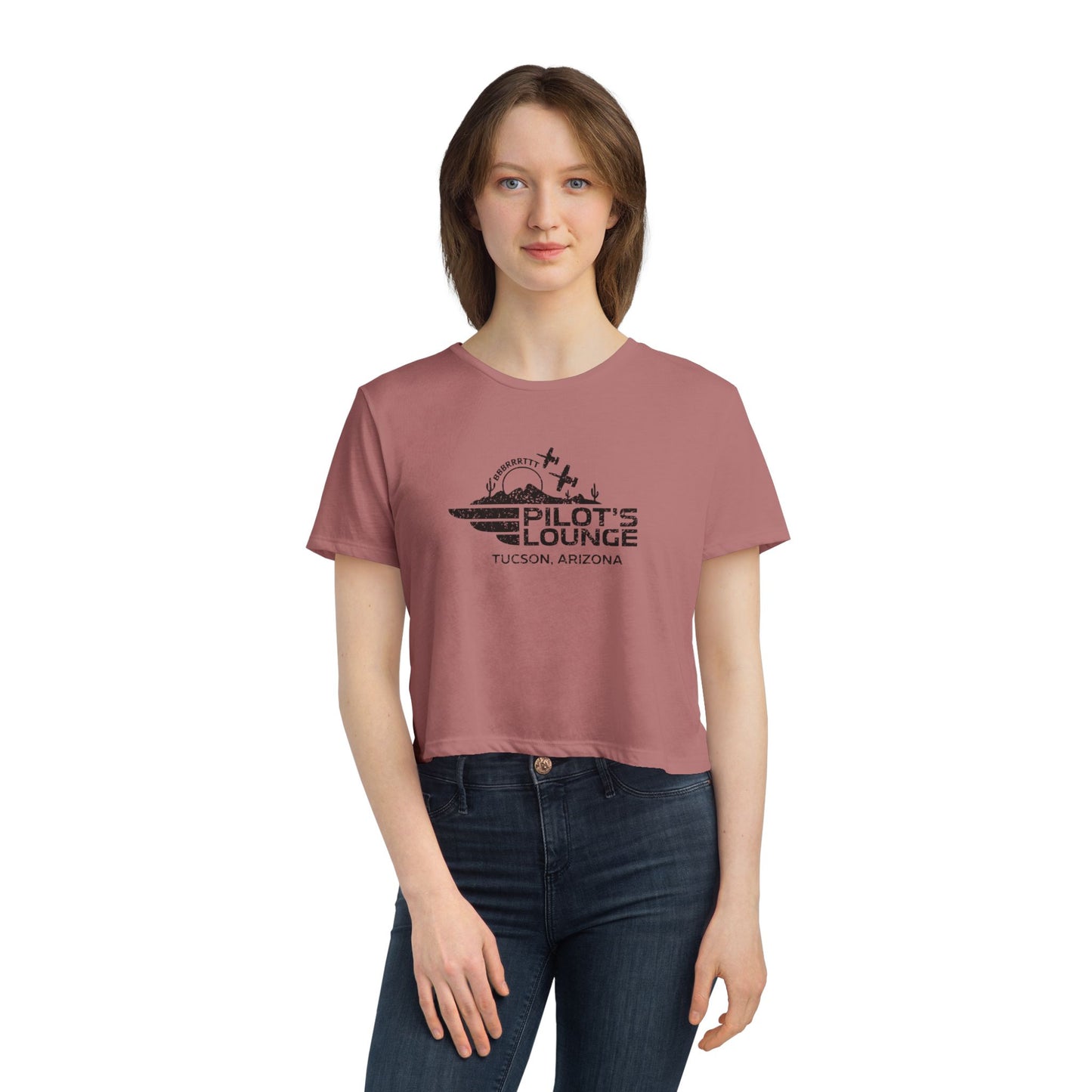 Pilot's Lounge Women's Flowy Cropped Tee