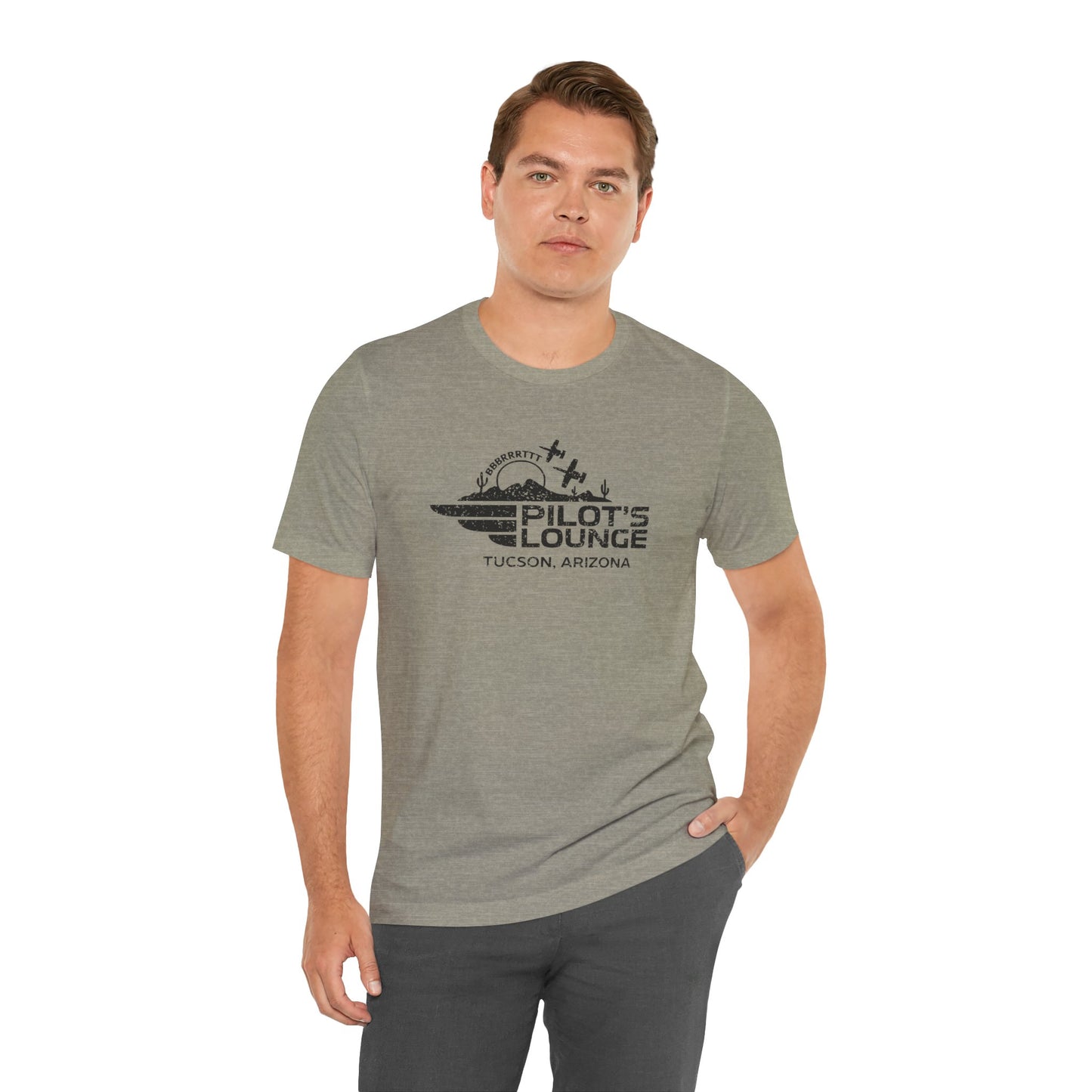 Pilot's Lounge Distressed Logo Tee