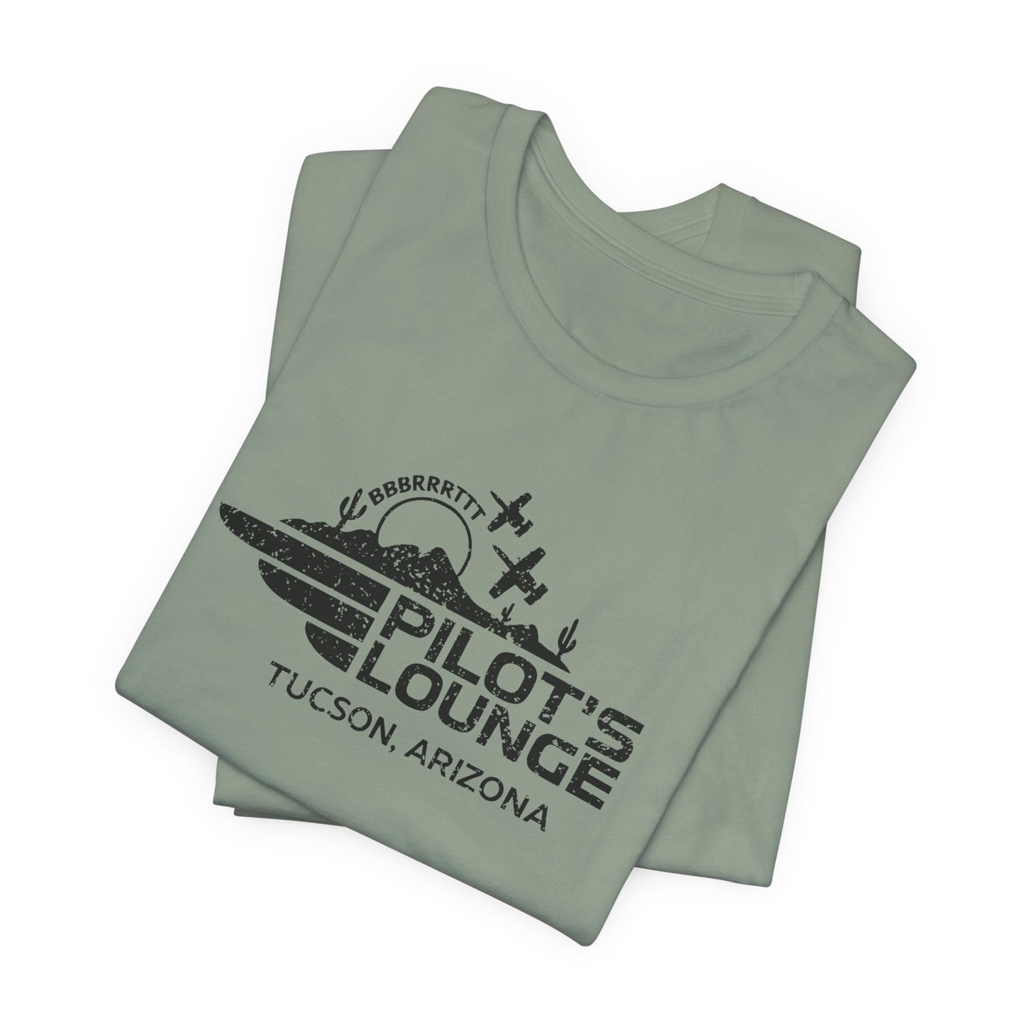 Pilot's Lounge Distressed Logo Tee