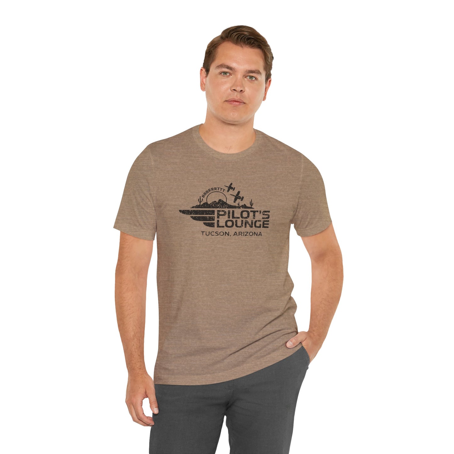 Pilot's Lounge Distressed Logo Tee
