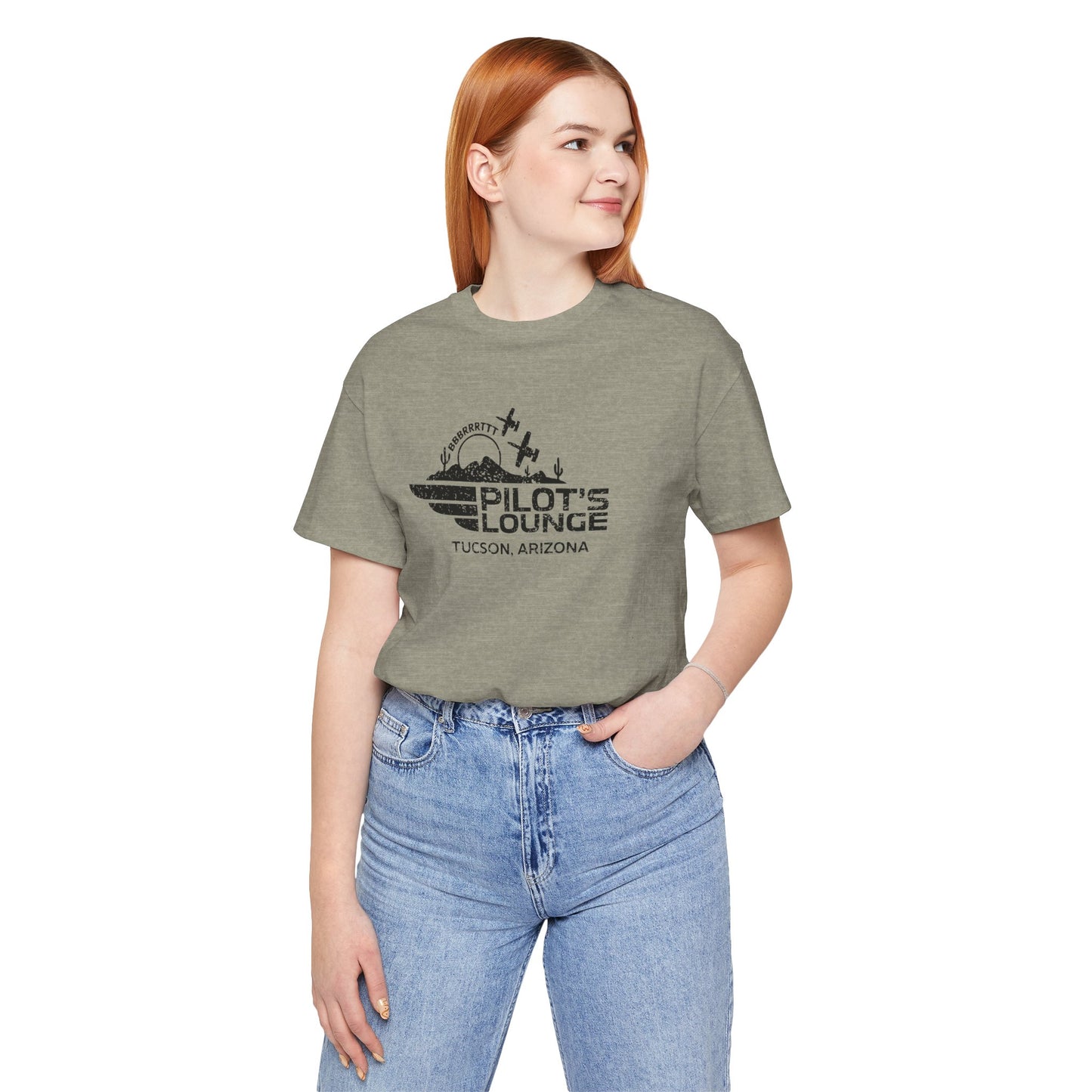Pilot's Lounge Distressed Logo Tee