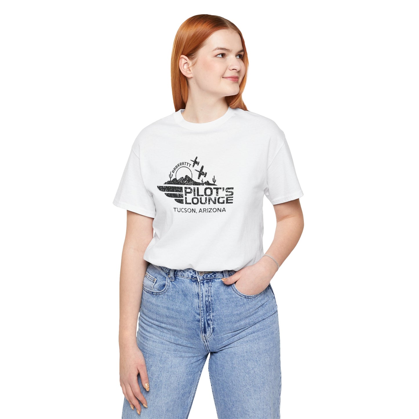 Pilot's Lounge Distressed Logo Tee